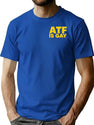 HTY AHS ATF is Gay Human Rights Equality Pride Pocket Print Premium Heavyweight Cotton T-Shirt - Blue