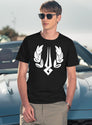 Hades Game Distressed Logo Zagreus Logo Black T-Shirt - Navy