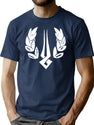 Hades Game Distressed Logo Zagreus Logo Premium Heavyweight Cotton T-Shirt - Navy