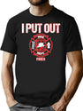 Halloween Costume Funny Firefighter I Put Out Fires Firemen Classic T-Shirt for Men & Women, T-Shirts Graphic Tee - Black