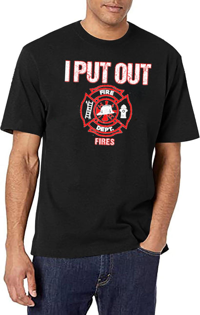 Halloween Costume Funny Firefighter I Put Out Fires Firemen Classic T-Shirt for Men & Women, T-Shirts Graphic Tee - Black