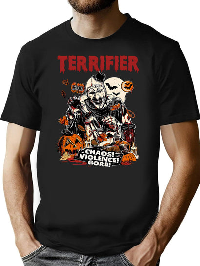 Halloween Horror Clown Crunch Horror T-Shirt for Men & Women, T-Shirts Graphic Tee - Black