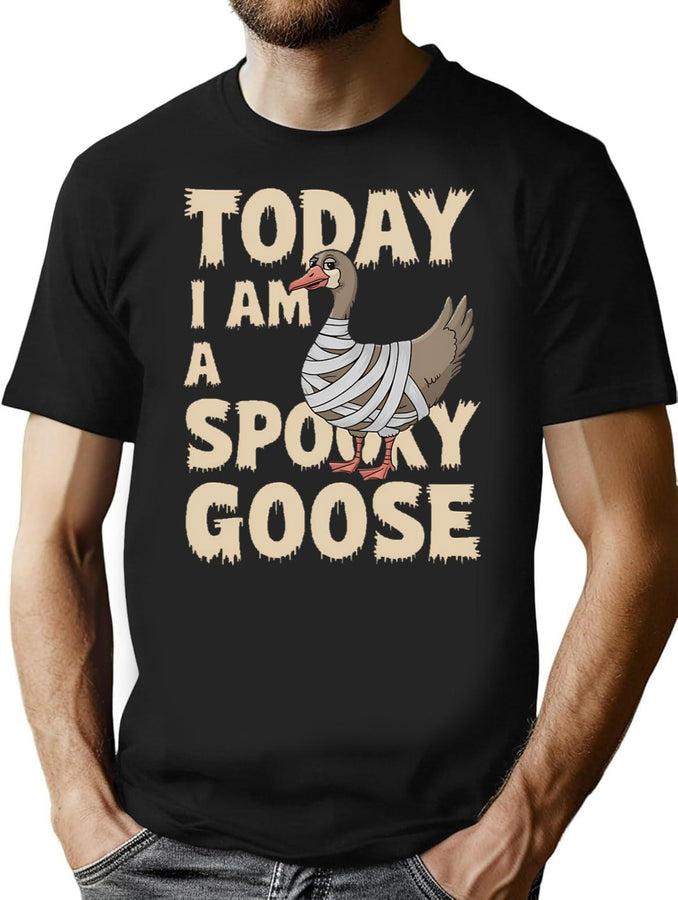 Halloween Shopping Goose T-Shirt for Men & Women, T-Shirts Graphic Tee - Black