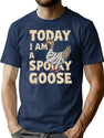 Halloween Shopping Goose T-Shirt for Men & Women, T-Shirts Graphic Tee - Navy