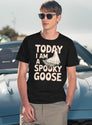Halloween Shopping Spooky Goose T-Shirt for Men & Women, T-Shirts Graphic Tee - Navy