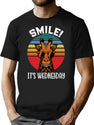 Happy Wednesday Meme Funny Smile It'S Wednesday Vintage T-Shirt for Men & Women, T-Shirts Graphic Tee - Black