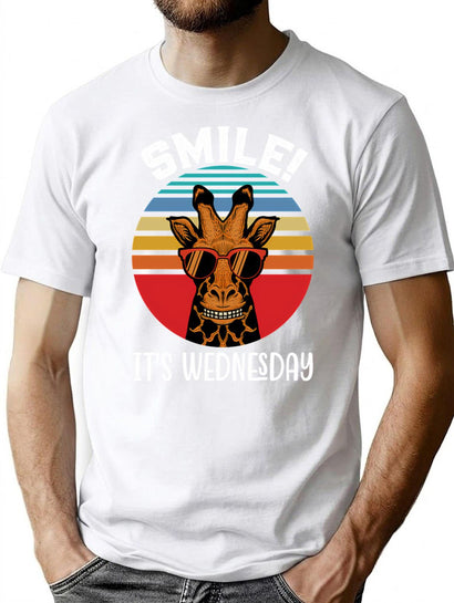 Happy Wednesday Meme Funny Smile It'S Wednesday Vintage T-Shirt for Men & Women, T-Shirts Graphic Tee - Black