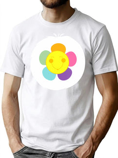 Harmony Bear Smile Flower Funny Halloween Bear Costume Gift T-Shirt for Men & Women, T-Shirts Graphic Tee - Black