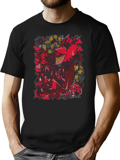 Hazbin Hotel Alastor Spring Essential T-Shirt for Men & Women, T-Shirts Graphic Tee - Black