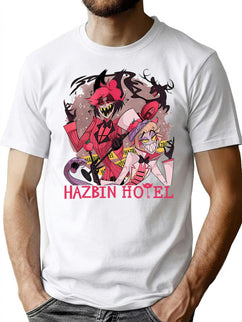 Hazbin Hotel Alastor and Lucifer Classic Premium Heavyweight Cotton T-Shirt - Black
