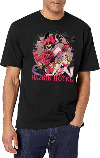 Hazbin Hotel Alastor and Lucifer Classic Black T-Shirt - Black