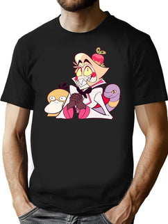 Hazbin Hotel Lucifer Morningstar Classic Premium Heavyweight Cotton T-Shirt - Black