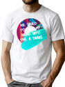 He Tried - Surreal _Quot_Engrish_Quot_ Bad Translation Error With Glitch Art Bootleg Graphic T-Shirt - White