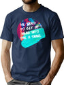 He Tried - Surreal _Quot_Engrish_Quot_ Bad Translation Error With Glitch Art Bootleg Graphic T-Shirt - Navy
