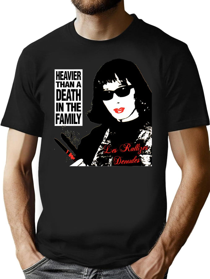 Heavier Than A Death In The Family Bootleg Graphic T-Shirt - Black