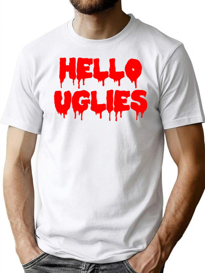 Hello Uglies T-Shirt for Men & Women, T-Shirts Graphic Tee - Black