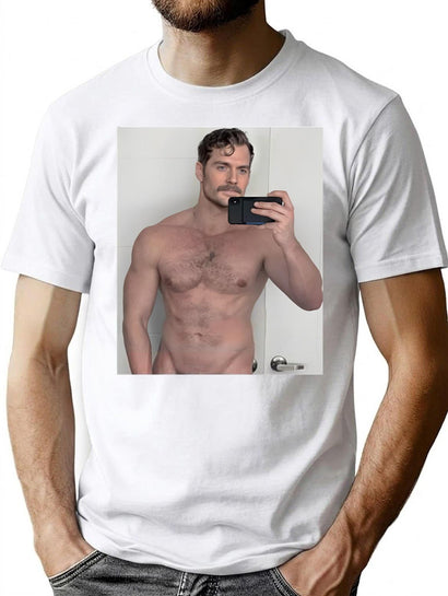 Henry Cavill Selfie Premium Heavyweight Cotton T-Shirt - Black