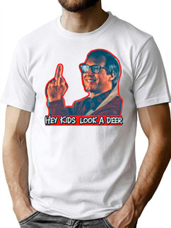 Hey Kids Look A Deer Christmas Vacation T-Shirt for Men & Women, T-Shirts Graphic Tee - Black