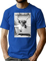Highland Cow Taking A Bath Funny Vintage Animal Photo T-Shirt for Men & Women, T-Shirts Graphic Tee - Blue