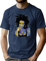 Hill Vintage Crack Plastisol Bootleg Graphic T-Shirt - Navy