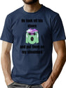 His Shoes - Funny Weird Meme Bad Translation Bootleg Graphic T-Shirt - Navy
