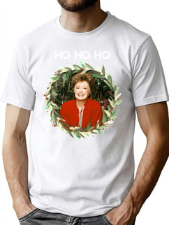 Ho Ho Ho - Blanche Devereaux Christmas From The Golden Girls (White) T-Shirt for Men & Women, T-Shirts Graphic Tee - Black