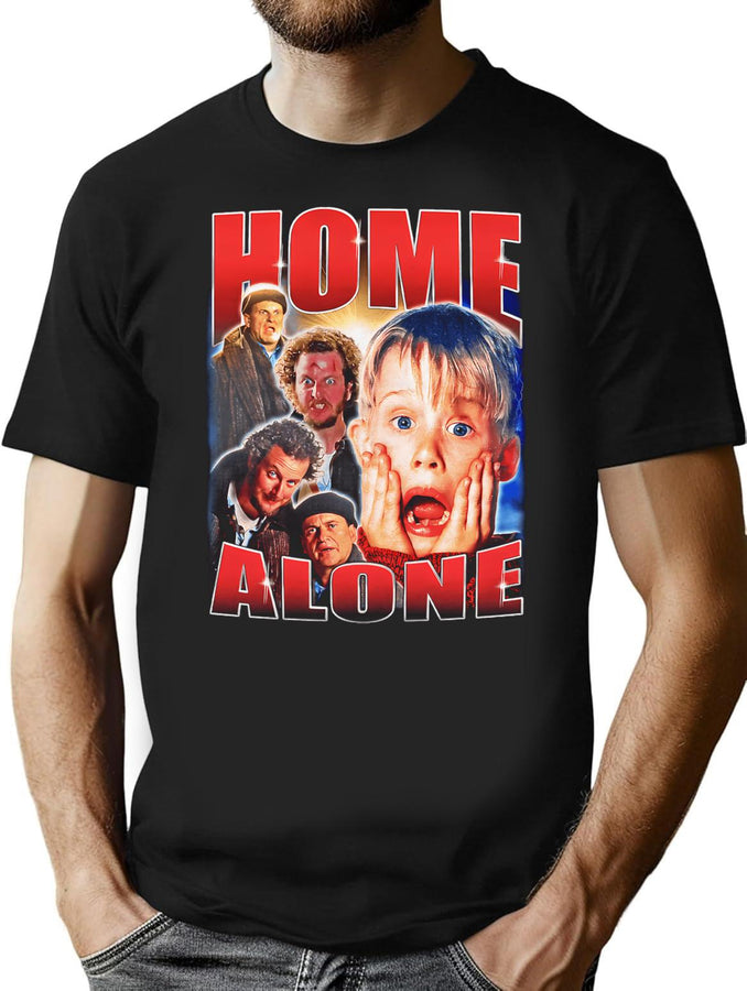 Home Alone Vintage 90S Bootleg Graphic T-Shirt - Black