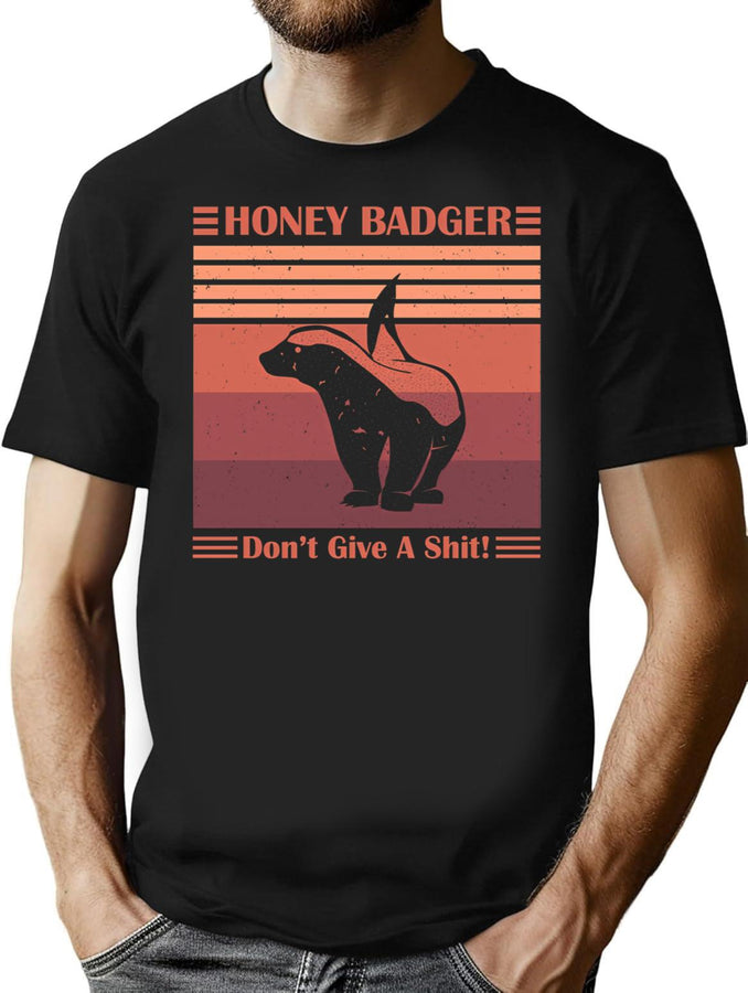Honey Badger Don'T Give A Shit T-Shirt for Men & Women, T-Shirts Graphic Tee - Black