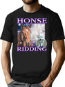 Honse Ridding Bootleg Graphic T-Shirt - Black