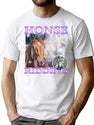 Honse Ridding Bootleg Graphic T-Shirt - White