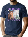 Honse Ridding Bootleg Graphic T-Shirt - Navy
