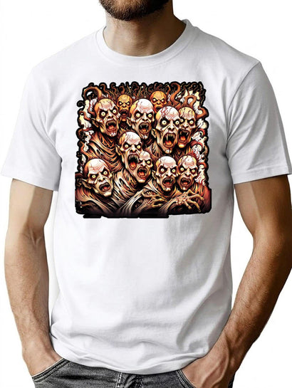 Horde Of The Undead Zombie Apocalypse Art T-Shirt for Men & Women, T-Shirts Graphic Tee - Black