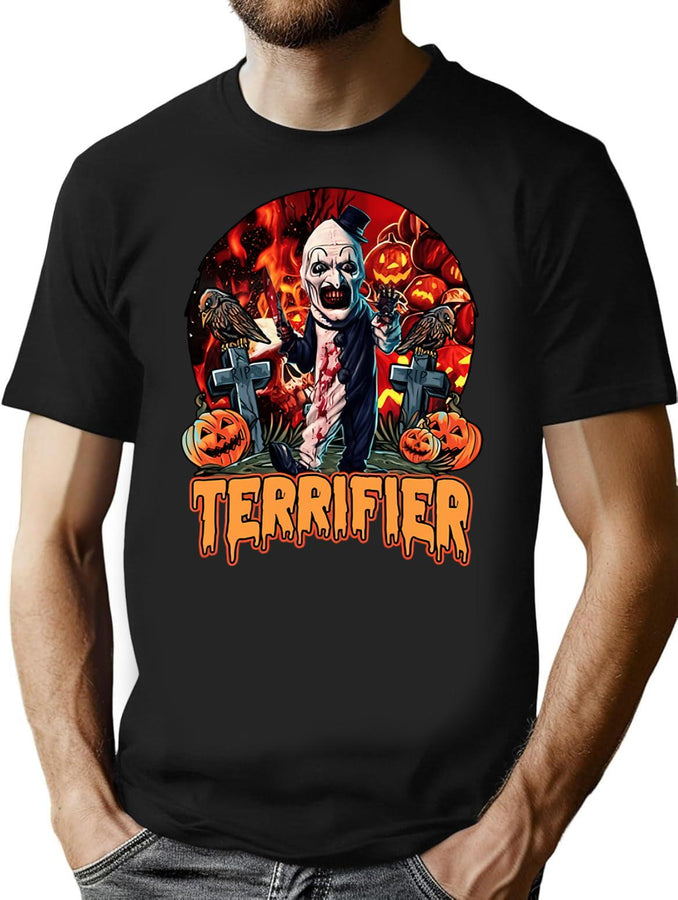 Horror Movie Characters T-Shirt for Men & Women, T-Shirts Graphic Tee - Black