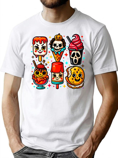 Horror Movie Popsicles Spooky Summer Treats T-Shirt for Men & Women, T-Shirts Graphic Tee - Black