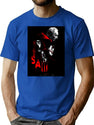 Horror Saw T-Shirt for Men & Women, T-Shirts Graphic Tee - Blue