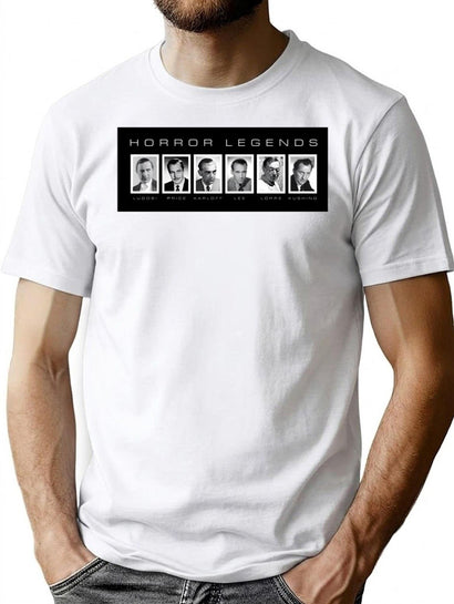 Horror Screen Legends T-Shirt for Men & Women, T-Shirts Graphic Tee - Black