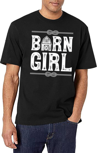 Horse Barn Girl T Shirt I Love My Horses Racing Riding Gifts T-Shirt for Men & Women, T-Shirts Graphic Tee - Black
