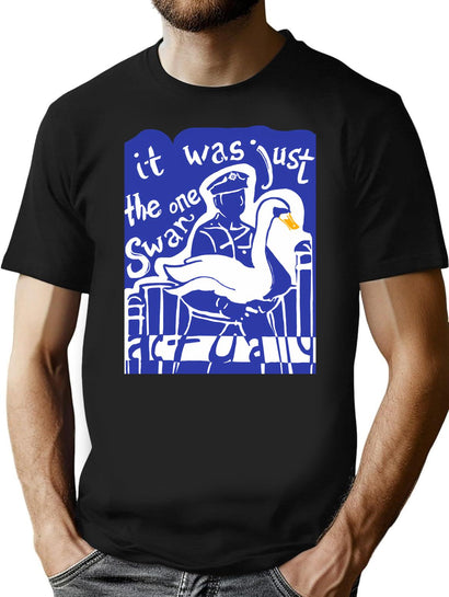 Hot Fuzz Swan T-Shirt for Men & Women, T-Shirts Graphic Tee - Black