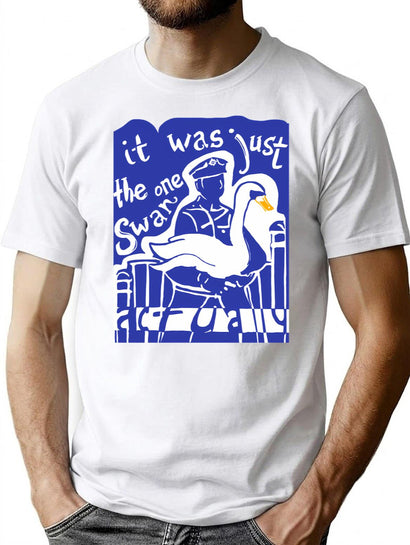 Hot Fuzz Swan T-Shirt for Men & Women, T-Shirts Graphic Tee - Black