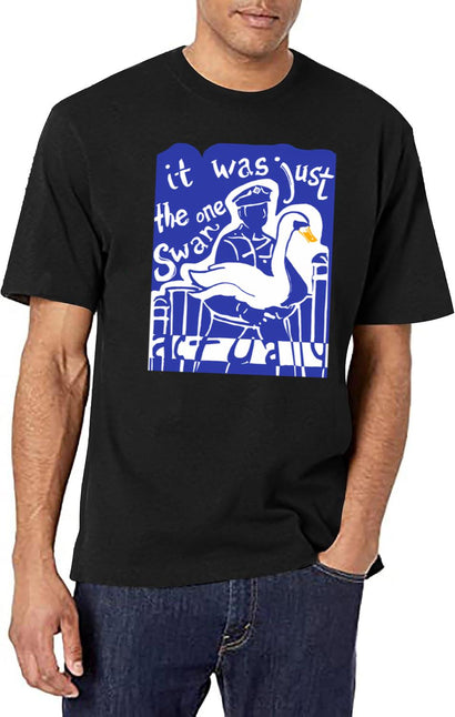 Hot Fuzz Swan Black T-Shirt - Black