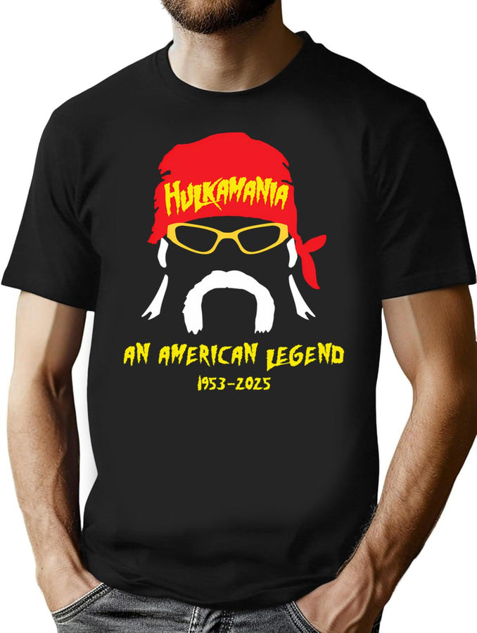 Hulk Hogan American Legend T-Shirt for Men & Women, T-Shirts Graphic Tee - Black