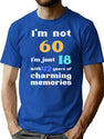 I Am Not 60 60Th Anniversary Funny 60Th Birthday Sixty Birthday T-Shirt for Men & Women, T-Shirts Graphic Tee - Blue