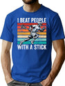 I Beat People With A Stick Lacrosse T-Shirt for Men & Women, T-Shirts Graphic Tee - Blue