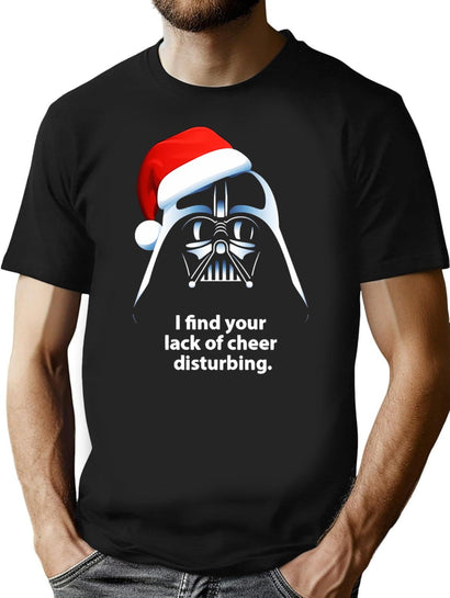 I Find Lack Of Cheer Disturbing Christmas T-Shirt for Men & Women, T-Shirts Graphic Tee - Black