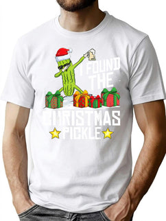 I Found The Christmas Pickle Funny Pickle Dabbing Dill T-Shirt for Men & Women, T-Shirts Graphic Tee - Black