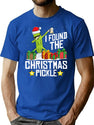 I Found The Christmas Pickle Funny Pickle Dabbing Dill T-Shirt for Men & Women, T-Shirts Graphic Tee - Blue