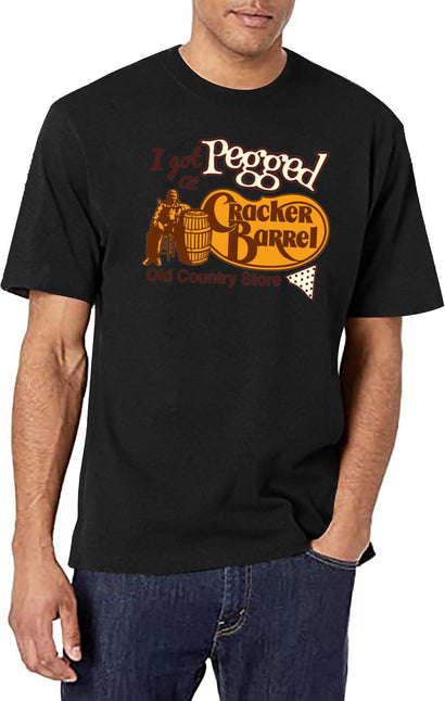 I Got Pegged At Cracker Barrel Old Country Store I Got Pegged At Cracker Black T-Shirt - Black