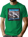 I Hit Rock Bottom and Life Gave Me A Shovel Raccoon Word Art T-Shirt for Men & Women, T-Shirts Graphic Tee - Green