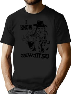 I Know Jew Jitsu Funny Gift Jews Rabbi Black T-Shirt - Black