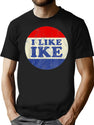 I Like Ike Political Button Vintage Distressed T-Shirt for Men & Women, T-Shirts Graphic Tee - Black
